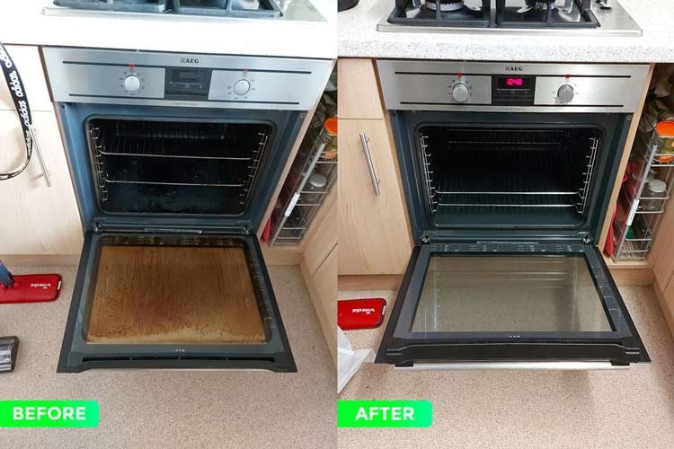 oven cleaning before and after
